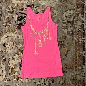 Victoria's Secret Hot Pink Embellished Tank Top